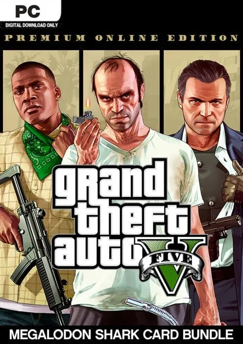Grand Theft Auto V: Premium Online Edition & Megalodon Shark Card Bundle - Rockstar Games Launcher - Rockstar Games Key - Worldwide