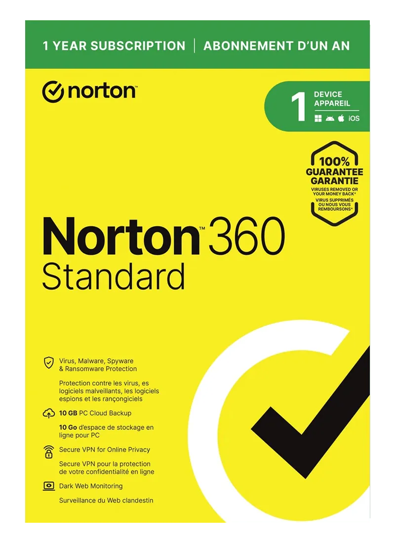 Norton 360 Standard, 1 user, 1 year
