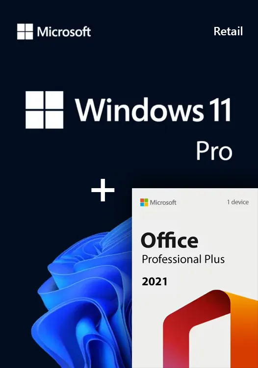Pachet Windows 11 Pro Retail + Office 2021 Pro Plus Retail