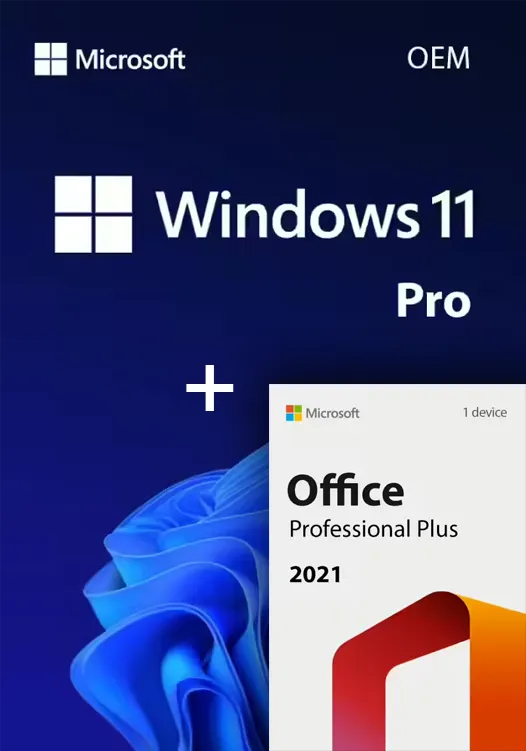 Pachet Windows 11 Pro OEM + Office 2021 Pro Plus Retail