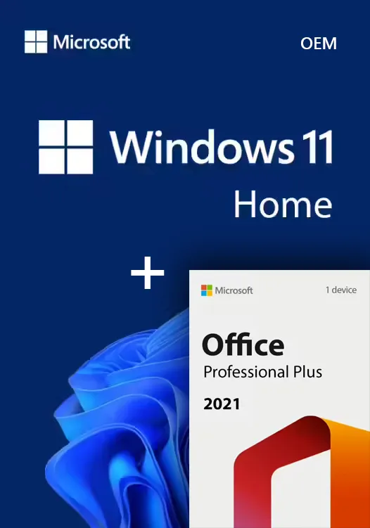 Pachet Windows 11 Home OEM + Office 2021 Pro Plus Retail