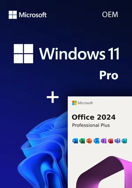 Pachet Windows 11 Pro OEM + Office 2024 Pro Plus