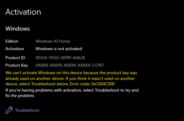 Error code 0xC004C008: ce înseamnă și cum poți rezolva eroarea de activare Windows